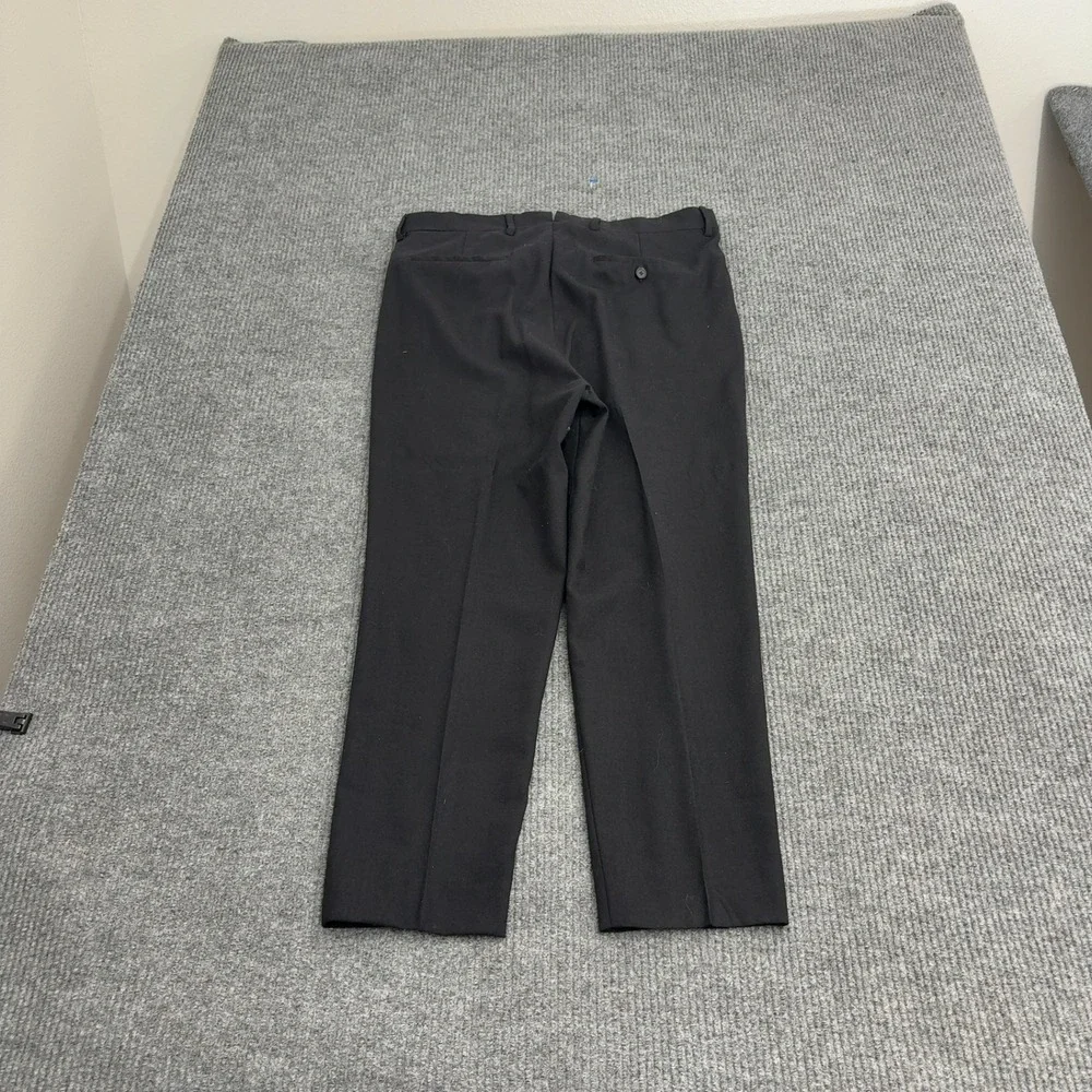 Dress Pants‎ Trousers Mens 36W Black Virgin Wool Pleated Front Formal Classic